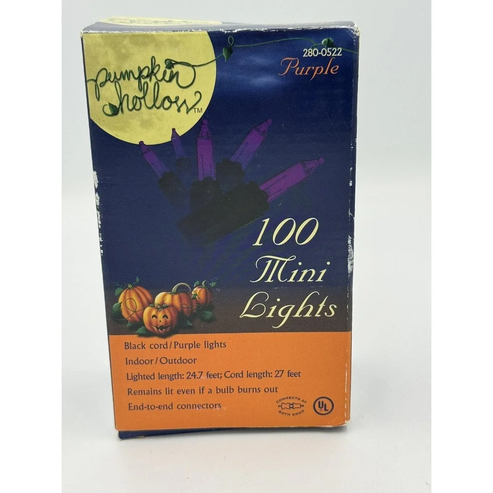Pumpkin Hollow Indoor/Outdoor 100 mini purple Halloween Lights